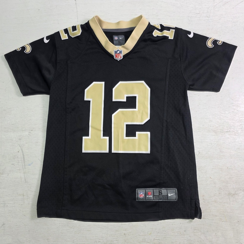 Nike On Field NFL New Orleans Saints Chris Olave #12 Youth Sz Small Black Jersey